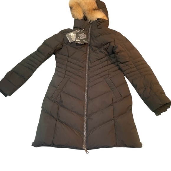 Pajar queens chevron puffer parka with real fur hood women’s medium - Picture 1 of 16